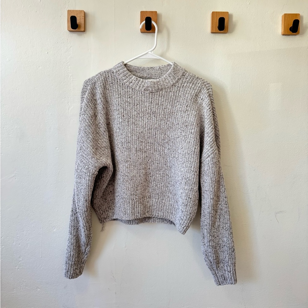 Abercrombie Chenille Crew Sweater in Gray 2XS